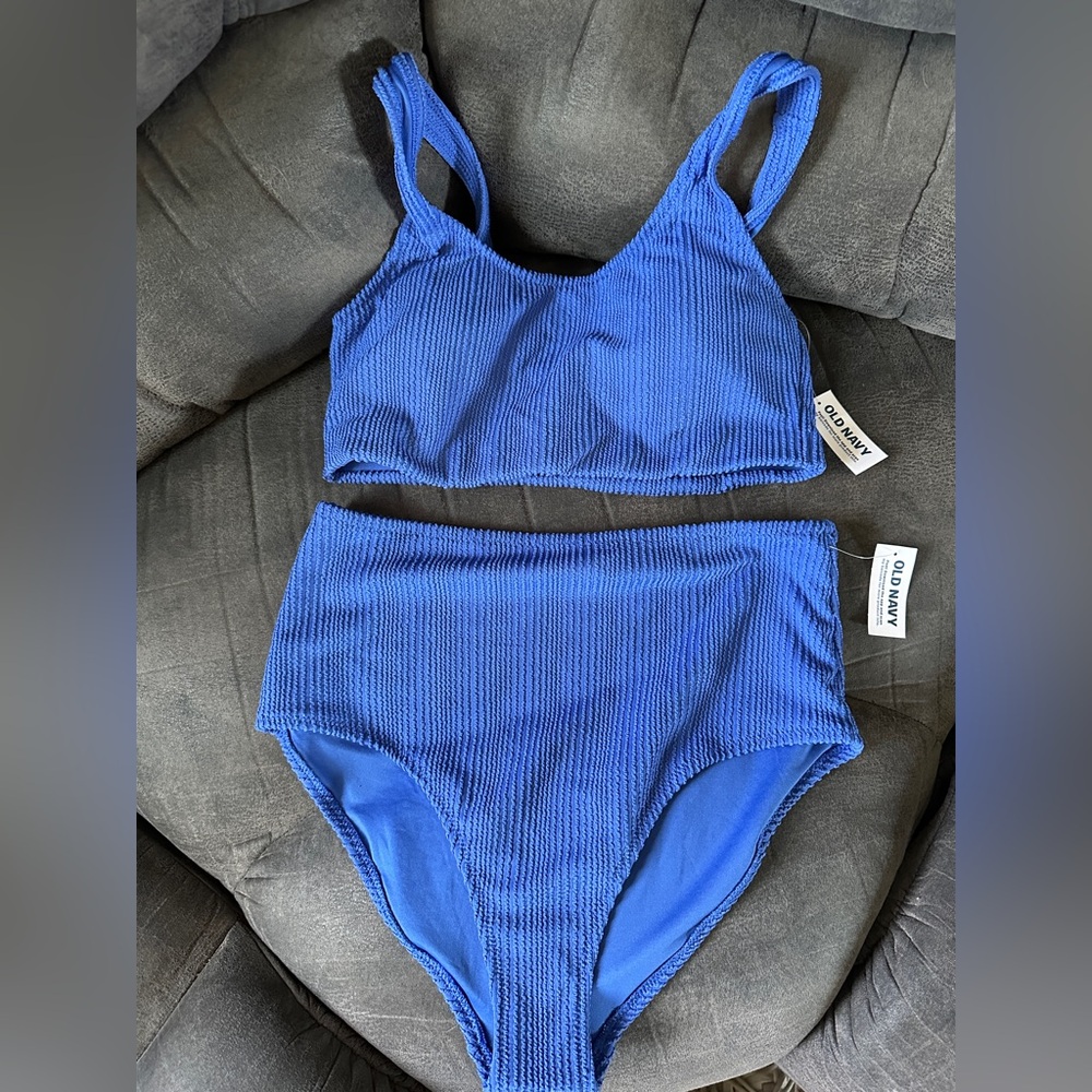 Brand New Old Navy Blue Textured Bikini Set